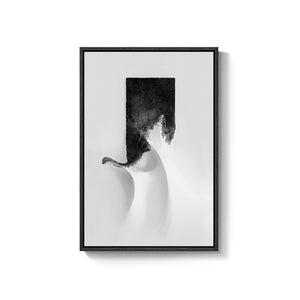 Framed Modern Minimalist Black and White Abstract Wall Art for Living Room