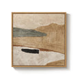 Framed Neutral Organic Abstract Canvas Wall Art for Dining Room Minimalist Artwork
