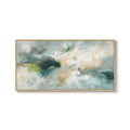 Large Framed Horizontal Modern Sage Green Abstract Wall Art Contemporary Minimalist Artwork for Bedroom