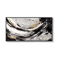 Extra Large Framed Black and White Modern Abstract Wall Art for Living Room