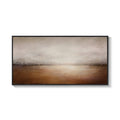 Large Framed Brown Neutral Modern Abstract Landscape Horizontal Wall Art for Living Room