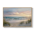 Large Framed Coastal Beach Ocean Sunset Landscape Wall Art Farmhouse Wall Decor for Living Room