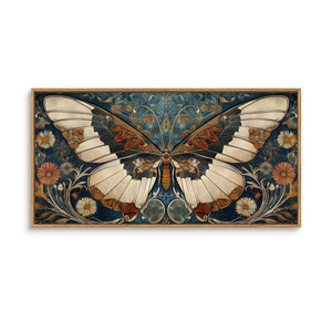 Extra Large Framed Retro Vintage Rustic Butterfly Wall Art for Living Room