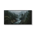 Large Framed Moody Misty Forest Landscape Photography Wall Art for Living Room