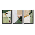 Large Framed Sage Green Modern Abstract Wall Art for Living Room Set of 3