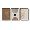 Framed Boho Neutral Modern Minimalist Abstract Wall Art for Living Room Set of 3