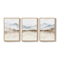 Large Framed Minimalist Landscape Wall Art  Abstract Artwork for Living Room Set of 3
