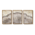 Large Framed Modern Farmhouse Tree Ring Wall Art Neutral Artwork for Living Room Set of 3