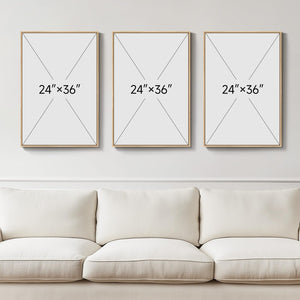 Large Framed Modern Blue Coastal Ocean Beach Landscape Wall Art for Living Room Set of 3