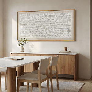 Large Framed Wabi Sabi Neutral Beige Modern Minimalist Abstract Vertical Wall Art for Hallway