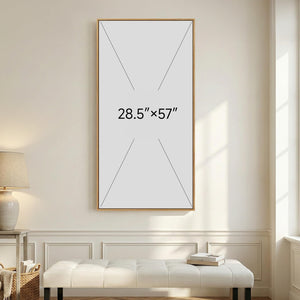 Large Framed Wabi Sabi Neutral Beige Modern Minimalist Abstract Vertical Wall Art for Hallway