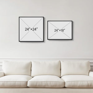 Framed Neutral Abstract Mid Century Modern Minimalist Brown Wall Art for Bedroom Set of 2