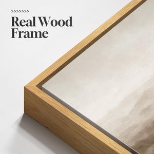 Large Framed Rustic Landscape Neutral Beige Brown Abstract Minimalist Wall Art for Living Room
