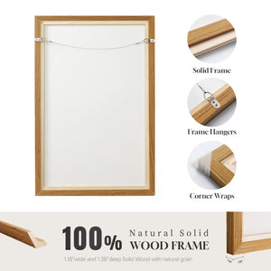 Large Framed Rustic Landscape Neutral Beige Brown Abstract Minimalist Wall Art for Living Room