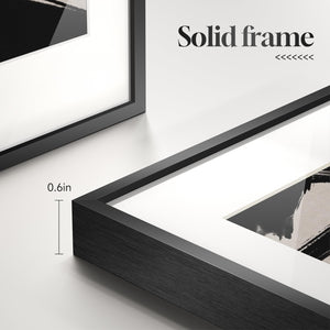 Framed Boho Black and White Minimalist Abstract Wall Art for Living Room Set of 6