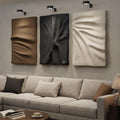 Large 3D Modern Minimalist Neutral Abstract Textured Wall Art for Living Room Set of 3