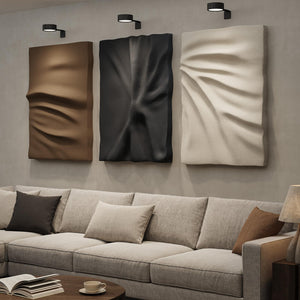 Large 3D Modern Minimalist Neutral Abstract Textured Wall Art for Living Room Set of 3