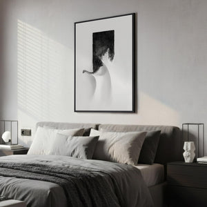 Framed Modern Minimalist Black and White Abstract Wall Art for Living Room