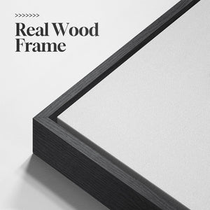 Framed Modern Minimalist Black and White Abstract Wall Art for Living Room