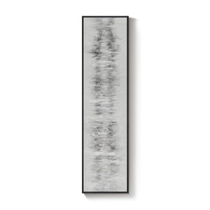 Framed Long Narrow Black and White Minimalist Contemporary Abstract Vertical Wall Art