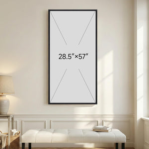 Large Framed Black White and Gold Abstract Contemporary Vertical Wall Art for Hallway