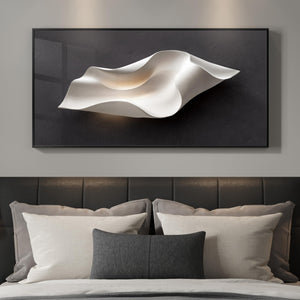 Large Framed Black and White Abstract Wall Art Minimalist Painting for Living Room