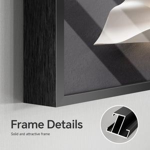 Large Framed Black and White Abstract Wall Art Minimalist Painting for Living Room