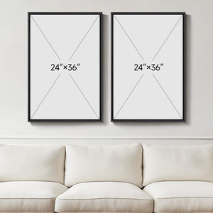 Large Framed Neutral Modern Minimalist Abstract Wall Art for Living Room Set of 2