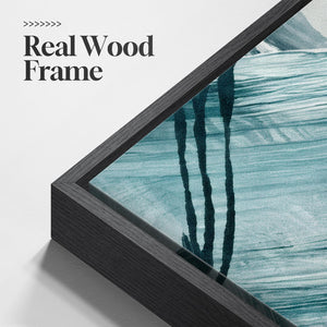 Large Framed Blue Neutral Abstract Modern Minimalist Wall Art for Living Room Set of 3