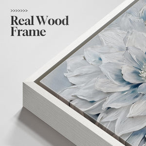 Framed Modern Blue and White Natural Floral Wall Art for Bedroom