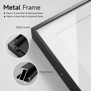 Framed Boho Black and White Brown Modern Abstract Wall Art for Living Room Set of 6