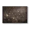Extra Large Framed Retro Vintage Brown Bird Abstract Wall Art for Living Room