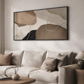 Extra Large Neutral Brown Beige Modern Minimalist Abstract Wall Art for Living Room