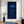 Large Framed Navy Blue Contemporary  Minimalist Abstract Vertical Wall Art for Hallway