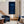 Large Framed Navy Blue Contemporary  Minimalist Abstract Vertical Wall Art for Hallway