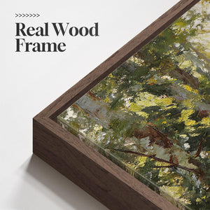 Large Framed Vintage Forest Rustic Farmhouse Landscape Vertical Wall Art for Living Room