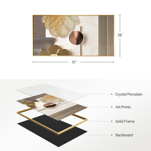 Extra Large Framed Modern Luxury Gold Wall Art for Living Room