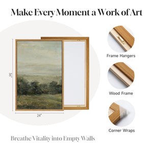 Large Framed Retro Farmhouse Rustic Vintage Landscape Wall Art for Living Room Set of 3