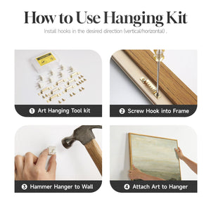 Large Framed Retro Farmhouse Rustic Vintage Landscape Wall Art for Living Room Set of 3