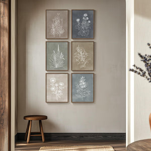 Framed Neutral Boho Botanical Modern Farmhouse Vintage Floral Wall Art for Living Room Set of 6