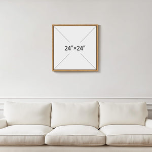 Framed Square Boho Mid Century Modern Neutral Abstract Landscape Wall Art for Living Room