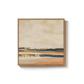 Framed Square Boho Mid Century Modern Neutral Abstract Landscape Wall Art for Living Room