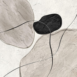 Large Framed Black White Gray Modern Minimalist  Neutral Abstract Wall Art for Living Room Set of 3