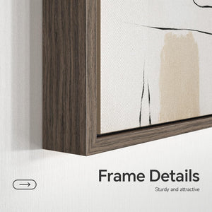 Large Framed Boho Neutral  Modern Minimalist Abstract Wall Art for Living Room Set of 3