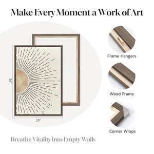 Large Framed Boho Neutral  Modern Minimalist Abstract Wall Art for Living Room Set of 3
