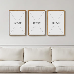 Large Framed Minimalist Abstract Boho Earth tone Orange Yellow Neutral Geometric Wall Art for Bedroom Set of 3