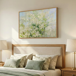 Framed Sage Green Floral Botanical Wall Art Abstract Greenery Canvas Prints for Living Room