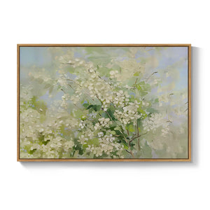 Framed Sage Green Floral Botanical Wall Art Abstract Greenery Canvas Prints for Living Room