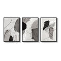 Large Framed Modern Minimalist Black White Gray Abstract Wall Art for Living Room Set of 3