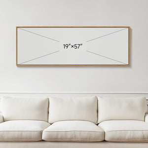 Large Framed Long Narrow Horizontal Mid Century Modern Boho Abstract Wall Art for Living Room